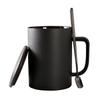 Retro Style Personalized Frosted Ceramic Mug Japanese Home Black Breakfast Cup with Lid and Spoon Office Mugs