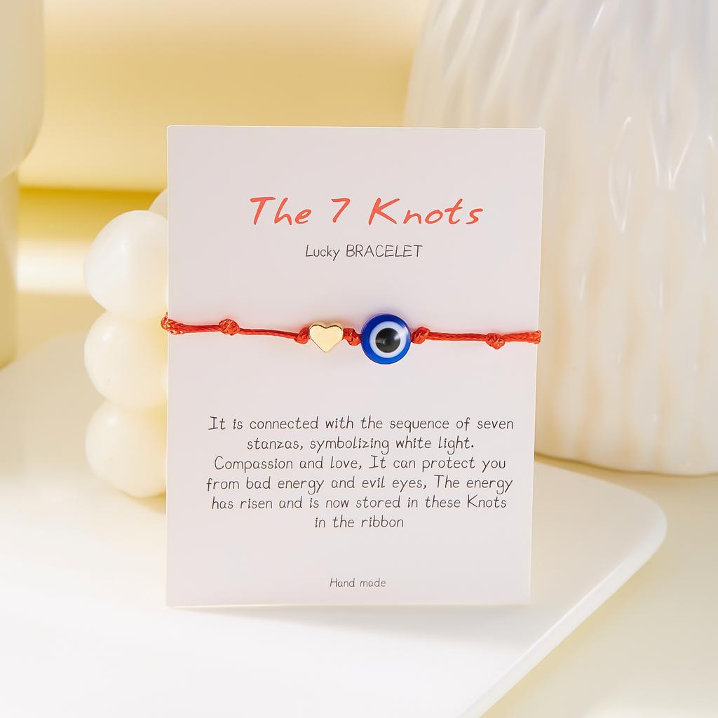 Simple Turkish Blue Evil Eye 7 Knot Braided Bracelet for Women Men Lucky Red Rope Handmade Bracelet Aesthetics Party Jewelry