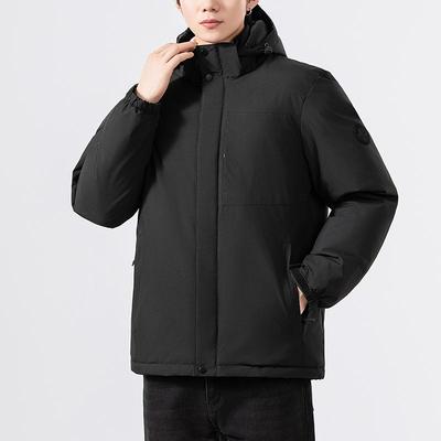 Jaqueta de Algodão com Capuz para Homem, Chapéu Removível, Jaqueta de Algodão Fashion e Quente, Bolso com Zíper
