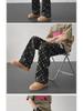 Men's Summer Plaid Casual Pants with Hollow Design - Loose, Straight, High-Street Style