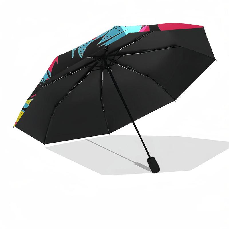 1pc Pop Art Girl Outdoor Umbrella - Automatic Opening/Closing, Portable 3-Fold Design, 8-Bone Iron Frame, Festival Gift for Fans, Travelers, Dail