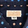 SUGAR CANE Dot Embroidery Pattern Long Sleeve Button Down Shirt M Navy Men's Used
