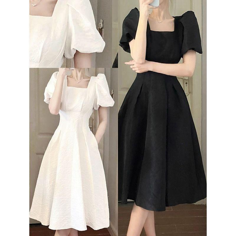 Mid-length Dress Summer New Puff Sleeve Fairy Dress Fashion Trend Elegant High-end Women