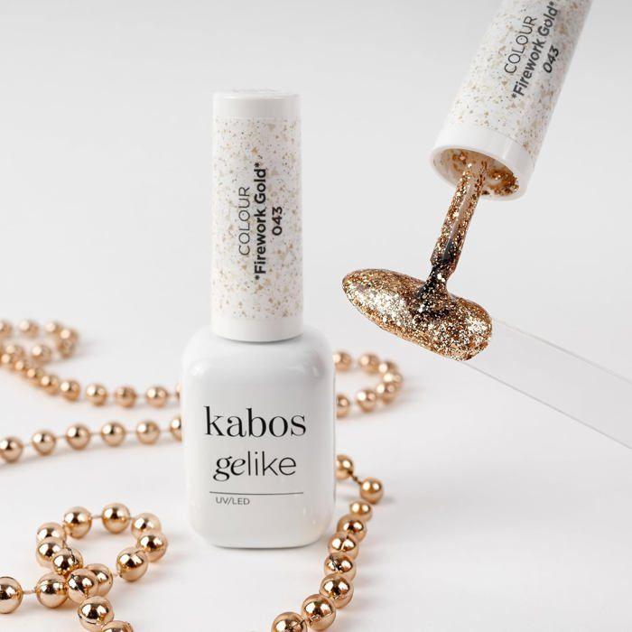 Vernis hybride UV LED Kabos Gelike 043 Firework Gold 8 ml