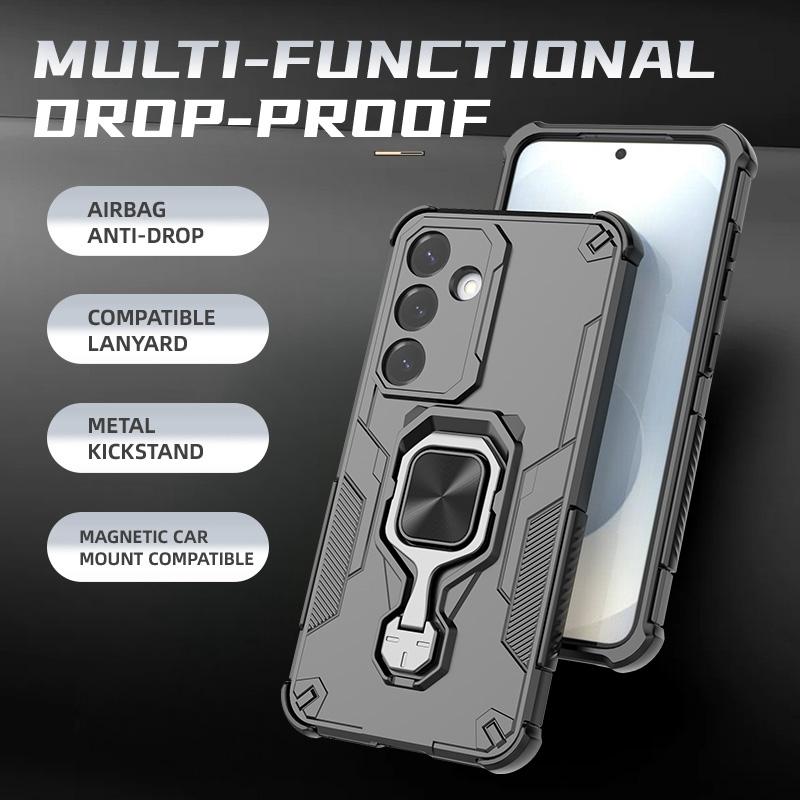 Camera Protection Magnetic Stand Phone Case for Samsung Galaxy S25 Ultra Edge S25 FE Plus 5G Ring Holder Back Cover