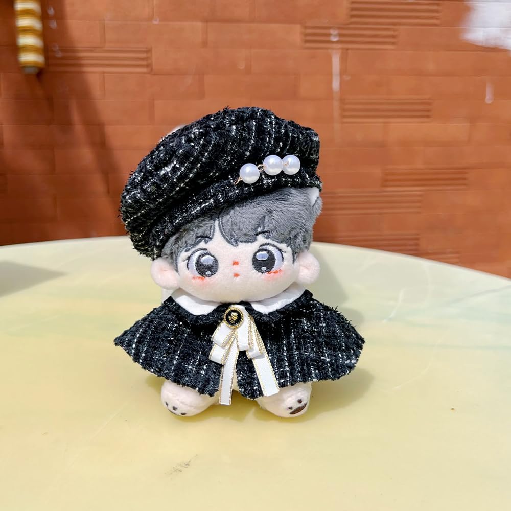 niannyyhouse 10cm15cm Plush Clothes, Headgear, Bow Tie, Skirt, Accessories, Hat, Cape, Pants, Cotton Doll Outfit (B-White, 10cm)