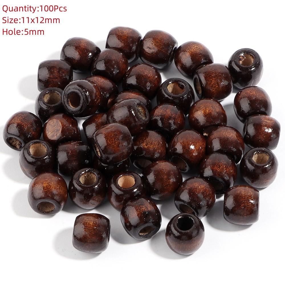 Natural Eco-Friendly Wooden Beads Round Heart Large Hole Loose Spacer Wood Beads For Jewelry Making DIY Charm Bracelets Necklace