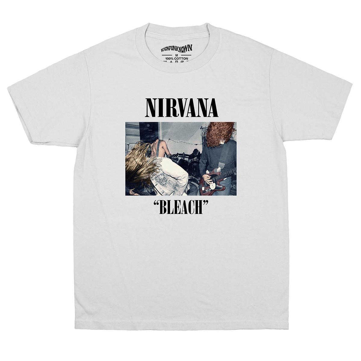 

Nirvana Band Bleach T Shirt Grunge Rock Music Kurt Cobain Punk Short Sleeves Cotton Printed Clothing Y2K Unisexs Top Tee S