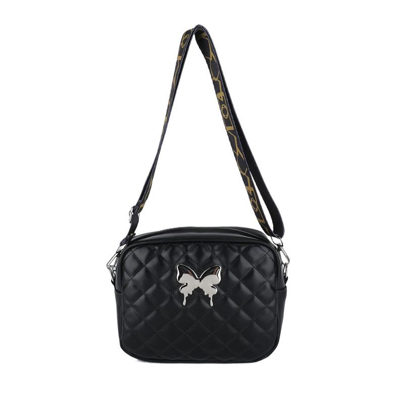 

Вышитая ромбом нить персонализированная литературная сумка для фотокамеры 2024 года, новая модная сумка-мессенджер с бабочкой для поездок на работу и путешествий на широкополосном транспорте чёрный