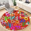 1pc Doodle Alphabet Chair Carpet for Office Non Slip, Machine Washable Rug for Office, Room Holiday Decor for Christmas, Birthday Polyester