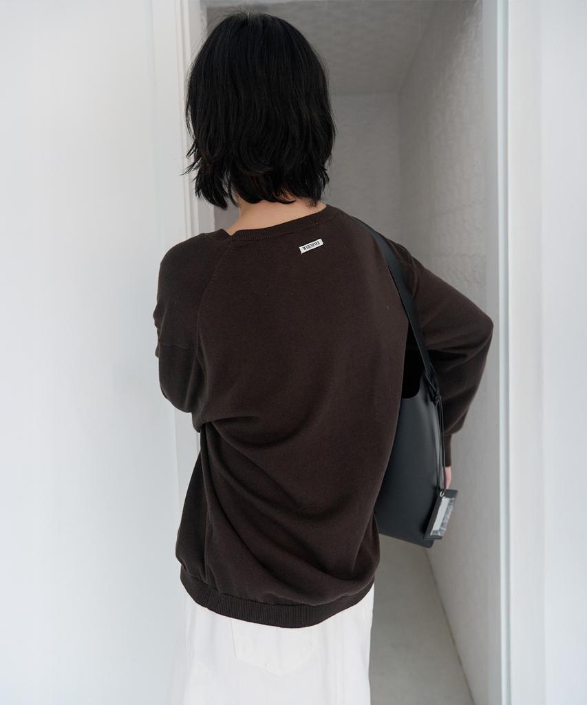 Leuba All-Day Cotton V-Neck Knit - Espresso Brown