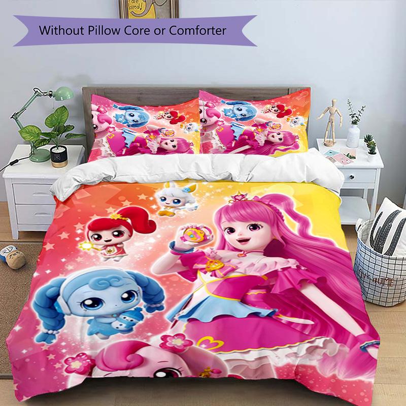 3pcs Catch! Teenieping pattern bedding set duvet cover set includes duvet cover &pillowcases, perfect all season bedroom decoration & gift