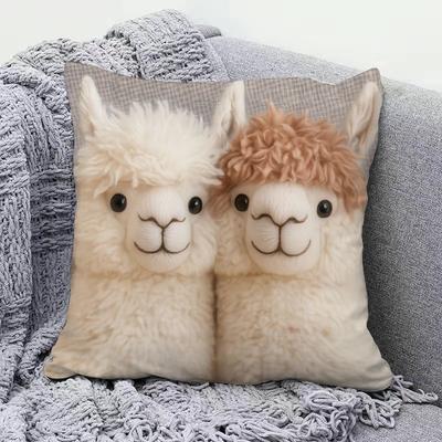 Piece Cute Alpaca Print Pillow Durable Home Living Room Sofa Cushion Cover (Insert Not Included)