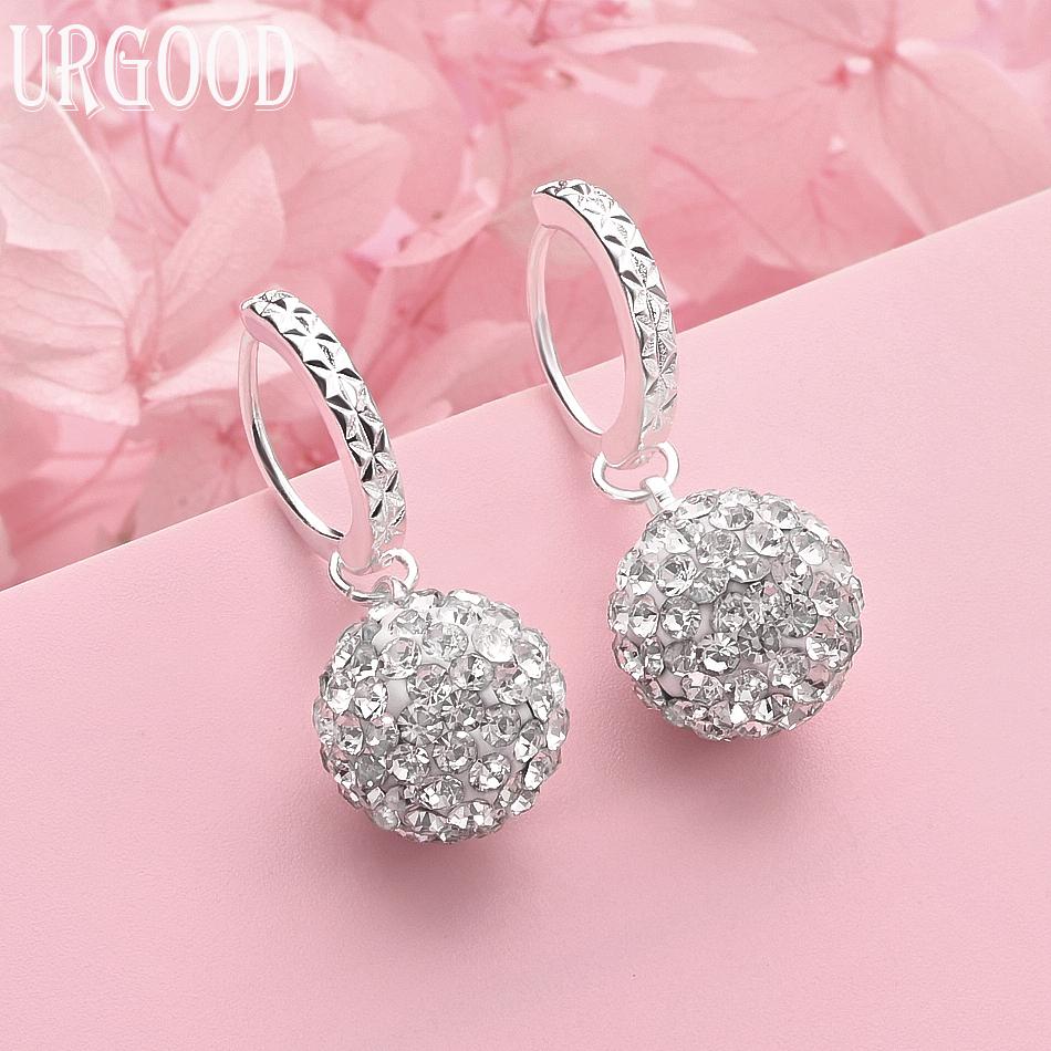 

Серьги из стерлингового серебра 925 пробы 10 мм/12 мм с цирконами ААА, свадебные украшения