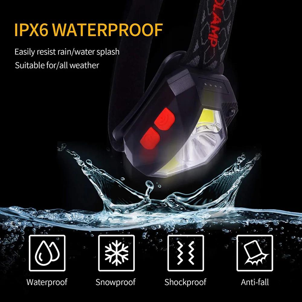 8 Modes LED Headlight Handfress Motion Sensor Powerful Headlamp Head Lamp COB Flashlight Torch Camping Fishing LED Head Light
