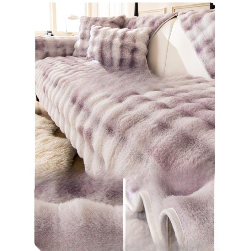 Plush Sofa Cushion Winter Thickened Cushion Non-Slip Leather Sofa Special Cover Cover Cloth