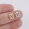5pcs/lot Barcelona Flower Square Charms for Jewelry Making Stainless Steel Gold DIY Pendant for Necklace Earring
