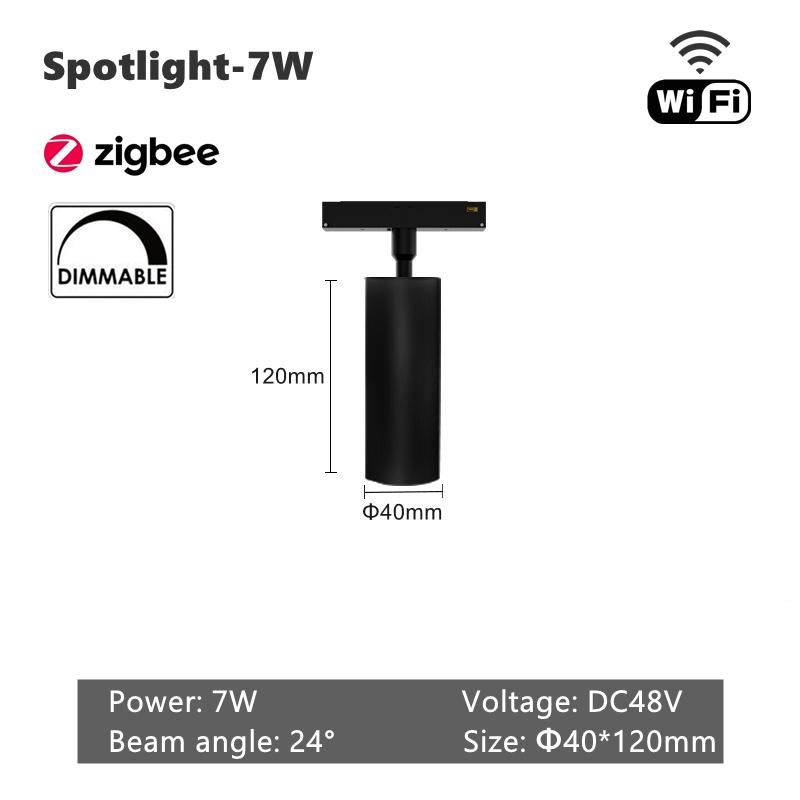 Zigbee Smart WiFi Magnetic Track Lights LED DC48V Dimmable Spotlight Tuya App Alexa Google Assistant Voice Control Rail Lamp