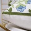 Set of 2 Embroidered Decorative Throw Pillow Covers Couch Square Pillowcases Cushion for Bedroom Sofa Farmhouse Decor 18x18 Inch (Blue Floral)