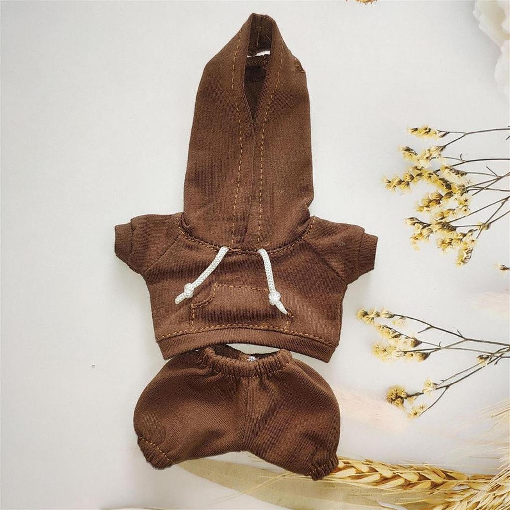 17cm Niedliche Plüschpuppenkleidung Hoodie-Set Stofftier Modeaccessoires