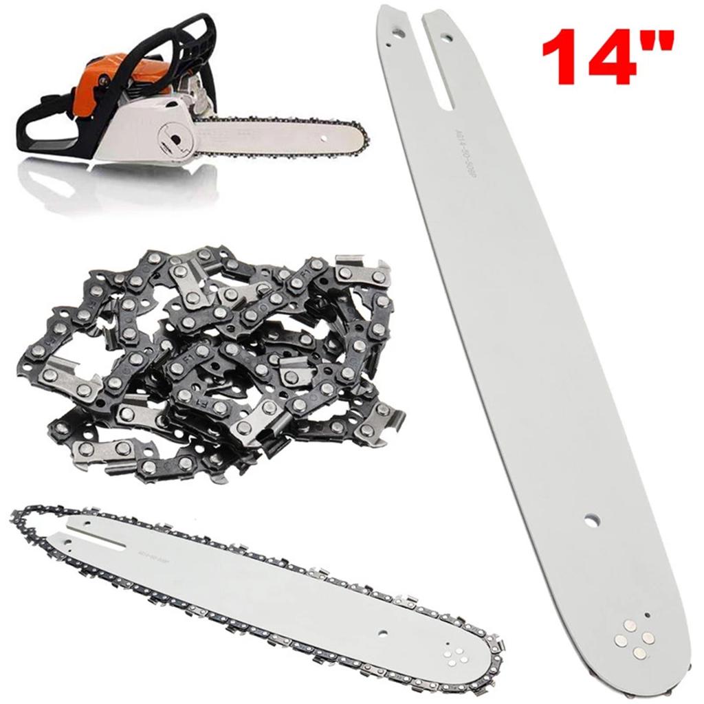 14inch 65Mn Saw Chain Chainsaw Guide Bar Kit 3/8LP Pitch 50DL Chains for Stihl MS170 MS180 MS181 MS190 MS191T MS192T Chainsaw