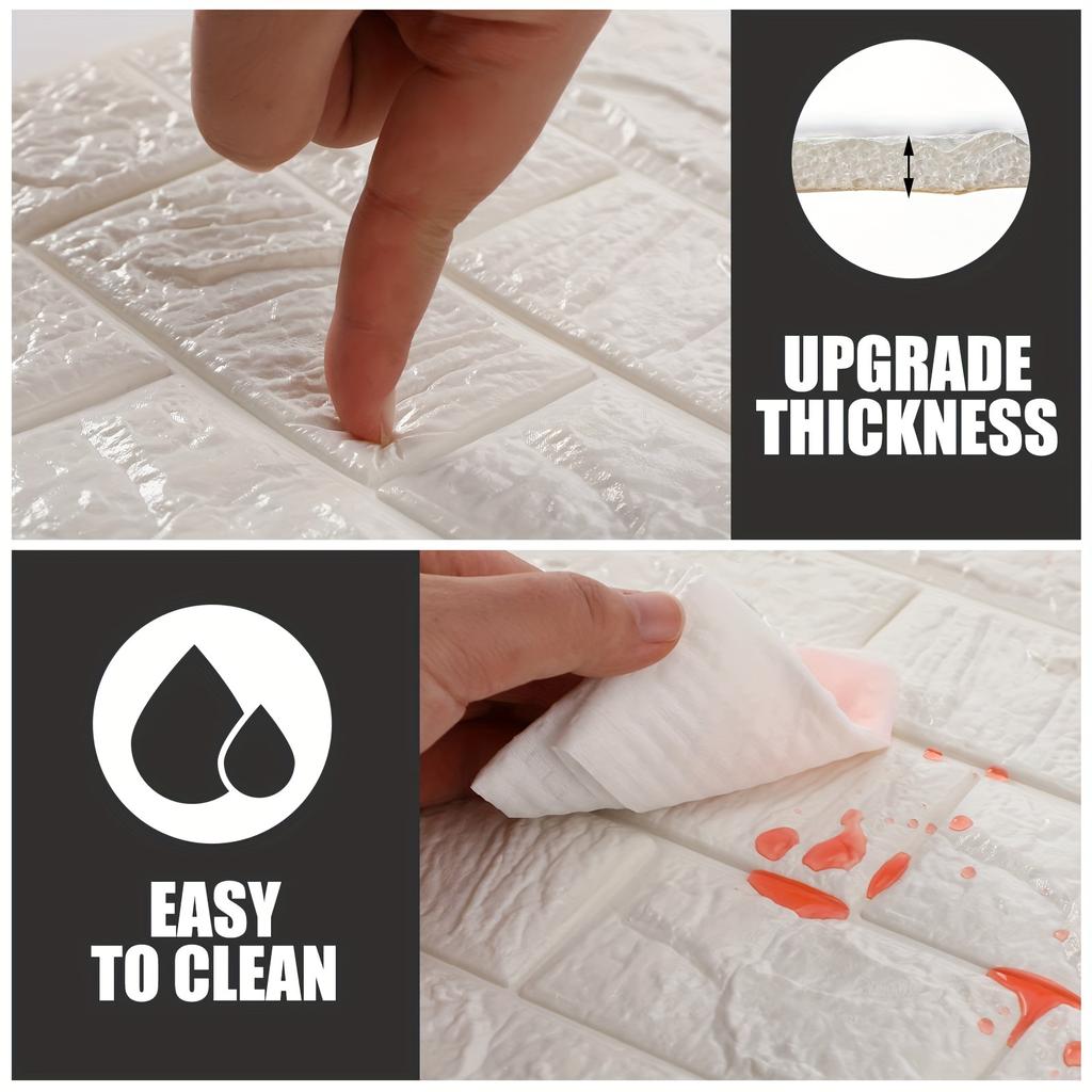 10-50pcs 38.5X35cm Self-Adhesive Imitation Brick Wallpaper Waterproof Moisture-proof Home Background Removable Wall Decoration
