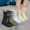 Fashionable Rain Boots for Women Thick Soles Versatile Korean Version Non-slip Wear-resistant, Casual Adult Outdoor Rubber Shoes