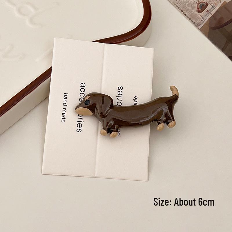 

Заколка для волос «Такса»: Милая заколка-уточка с боковой челкой для женщин и детей 2024