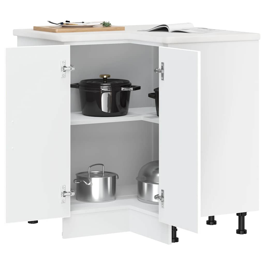 Vidaxl Corner Kitchen Base Cabinet Porto, White