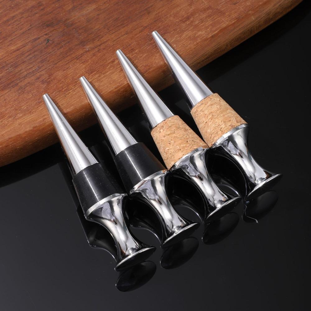 2pcs Flat Head Wine Bottle Stopper Zinc Zinc Zinc Alloy Wine Preserver Creative Wine Saver Home
