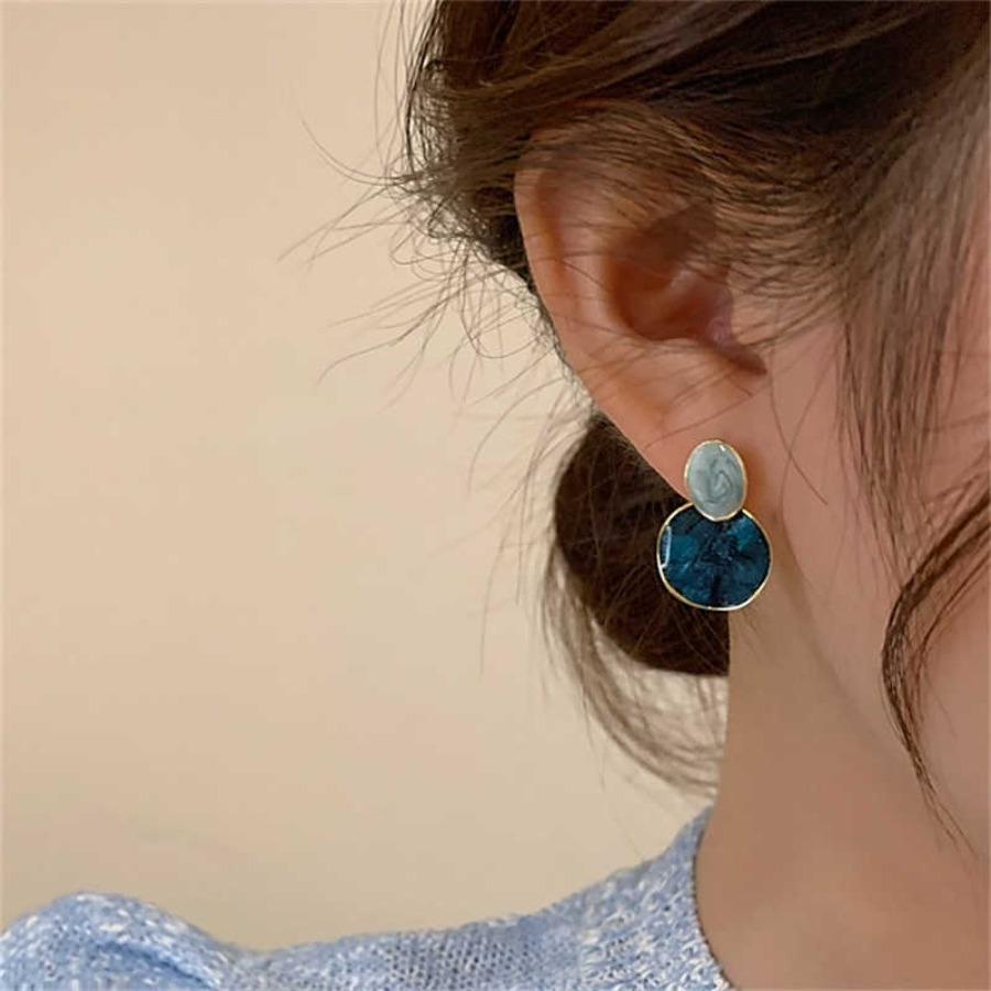 Orecchini da Donna Trendy di Alta Qualità con Cielo Stellato Blu Degradé