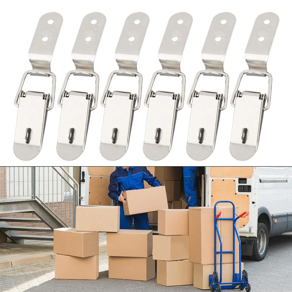 Hook Buckle Hook Silver Stainless Steel Buckle Padlock 90 Degrees Duck-mouth Iron Material Other Car Truck Parts