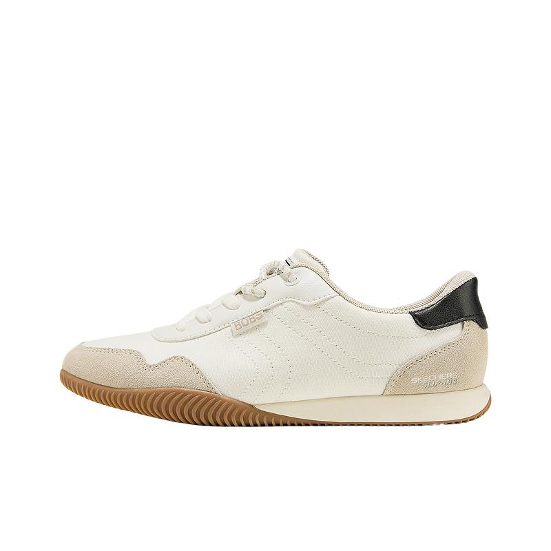 Skechers Bobs Canvas Synthetic Leather Round Toe Low-Top Durable Skate Shoes Women sneaker 114890-WHT 36
