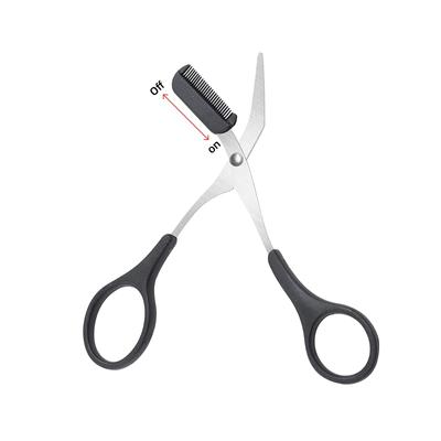 Forbici Pettine Professionali per Sopracciglia, Forbici Tagliasopracciglia con Mini Pettine, Strumento in Acciaio Inossidabile per la Rifinitura delle Sopracciglia per Uomini Donne