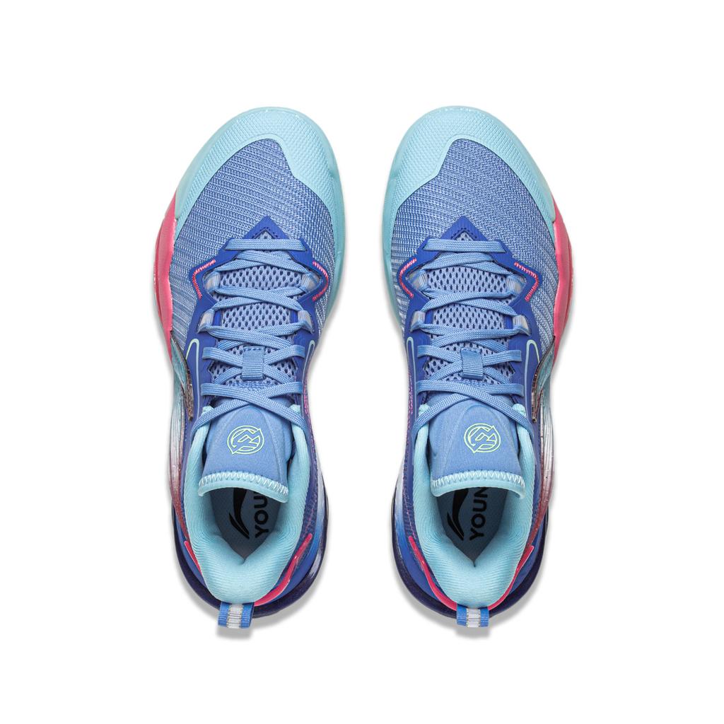 Li Ning Comfortable Simple Versatile Kids Basketball Shoes Kids Sneakers Palace-Blue Sky-Blue YKBV006-7