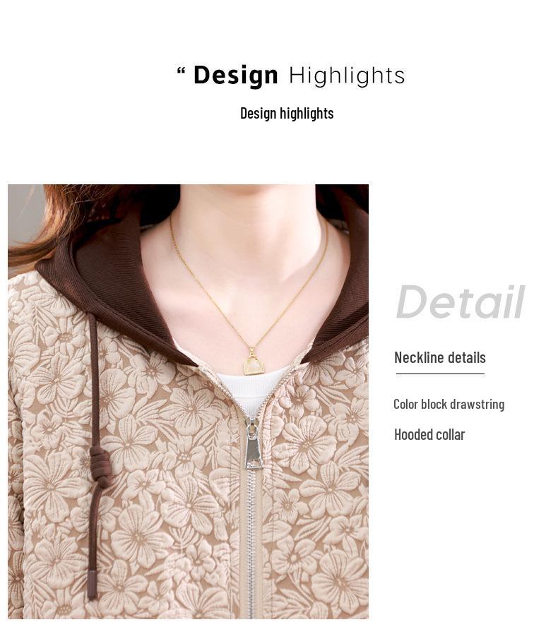Women's Spring 2024 Fashionable Chinese Jacquard Hooded Jacket