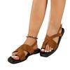 Vintage Flat Toe Herringside Sandals Women's Slingback New Summer Holiday Rome Flat Sandals and Slippers for Outer Wear Talons