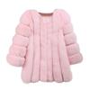 Jacket women's autumn and winter medium and long artificial fur fur coat contrasting color European and American style light luxury furry