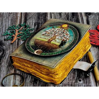 Giornale in pelle Albero della vita - Quaderni in vera pelle per donne Grimoire