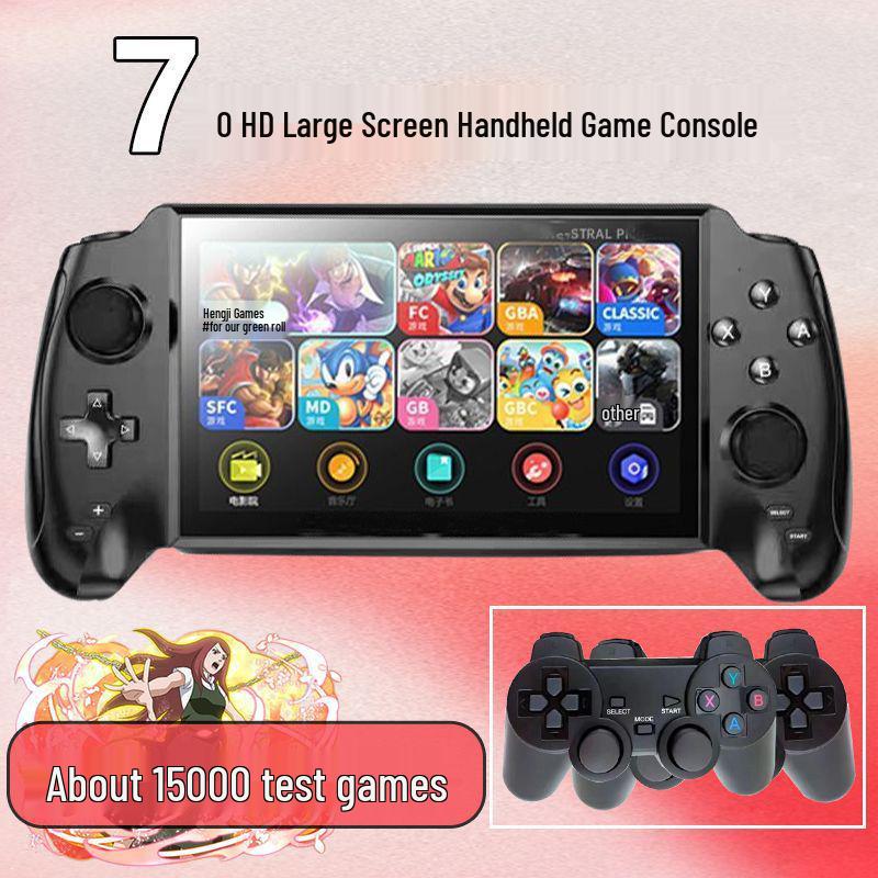 7-Inch HD Handheld Game Console with Joystick and Retro Arcade Games