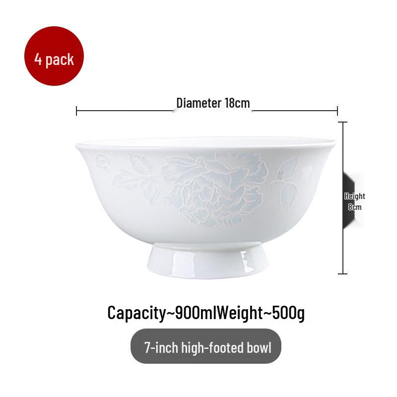 Chuyi Ba Jingdezhen Bone China Rice Bowls