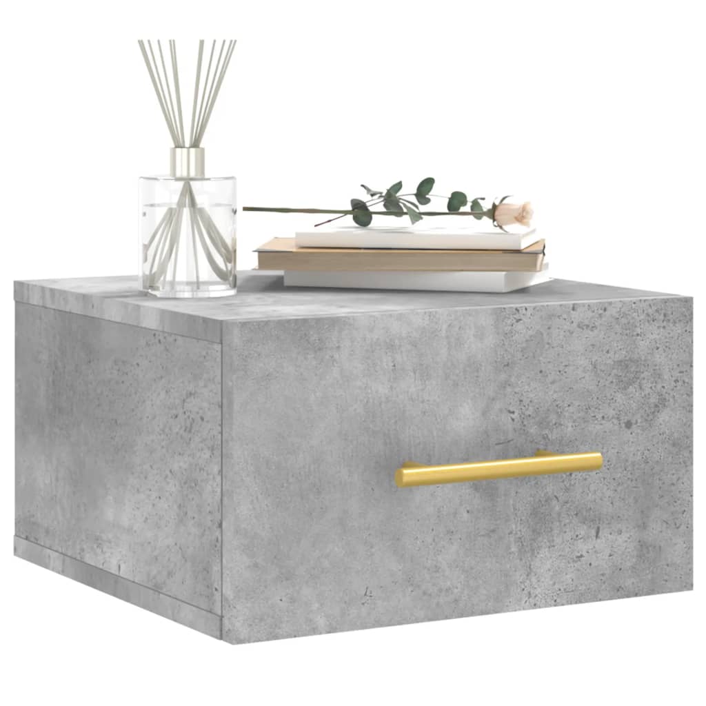 Wall Mounted Nightstand Concrete Grey 35 X 35 X 20 Cm