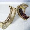 Hollow Moon Iron Tray for Eid Mubarak Dessert and Pastry Serving Platter Cake Storage Organizer Muslims Home Decoration