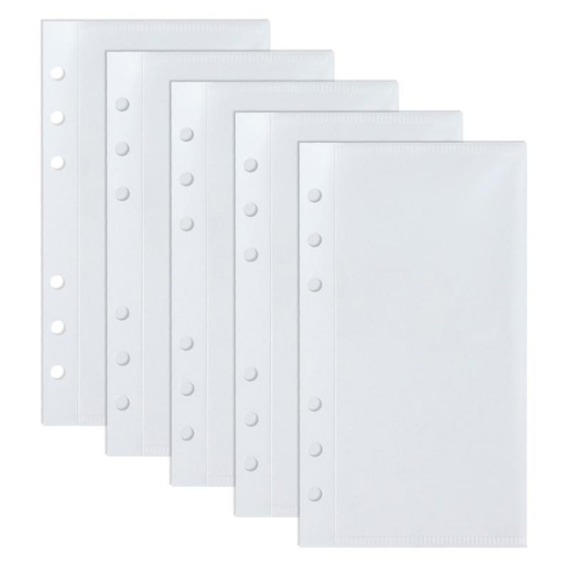 A6 Ringbuch Notizbuch Zubehör Herausnehmbares Notizbuch Buchkern 6-Loch Bargeldbudget PP-Tasche Büro Schreibwaren