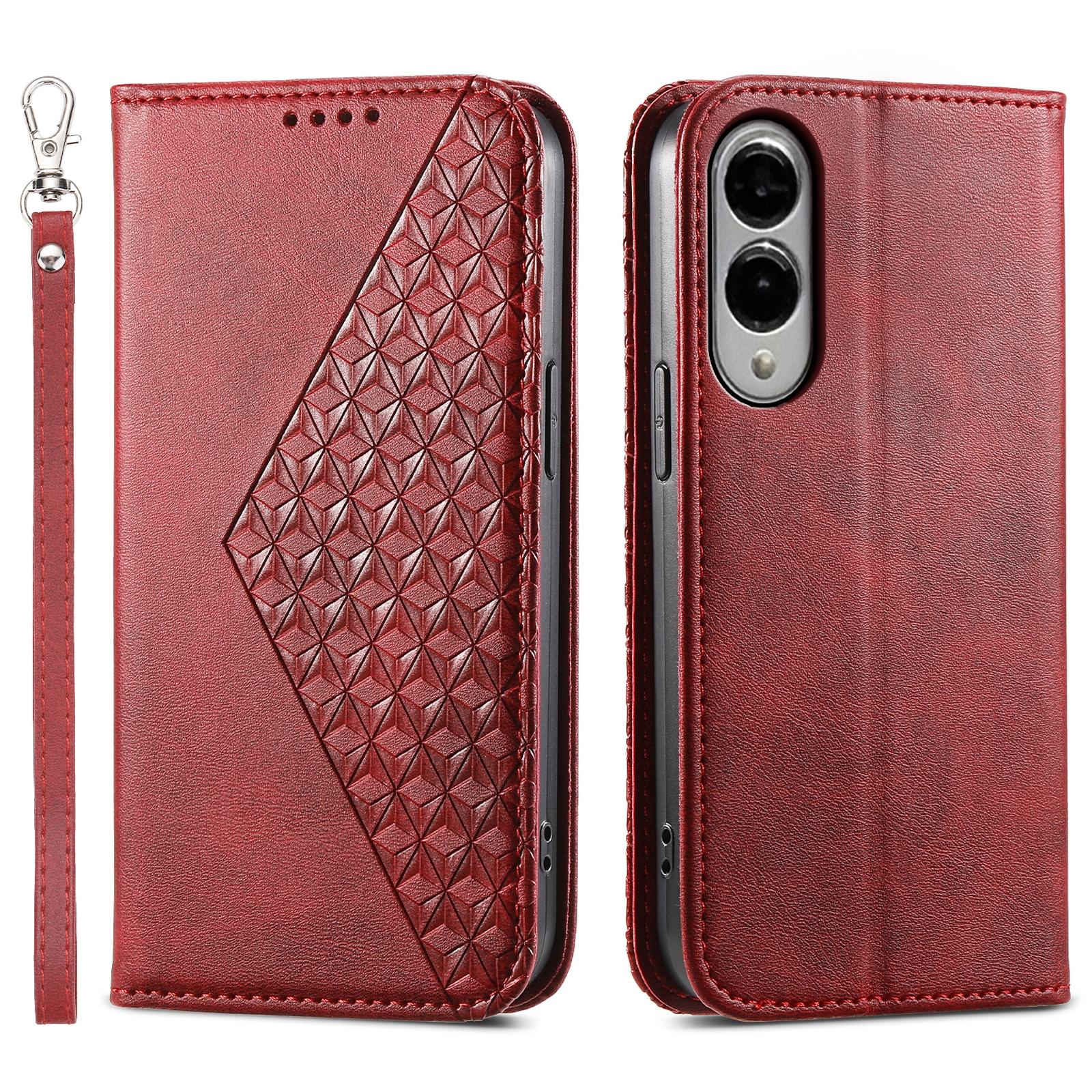 

For Samsung Galaxy S25 Edge Case Calf Texture PU Leather Phone Cover with Wallet Red