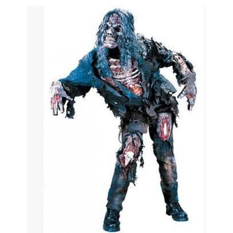 Halloween Adult Three-dimensional Rotten Meat Skeleton Ghost Costume, Scary Werewolf Costume, Death God Zombie Fire Monster Costume