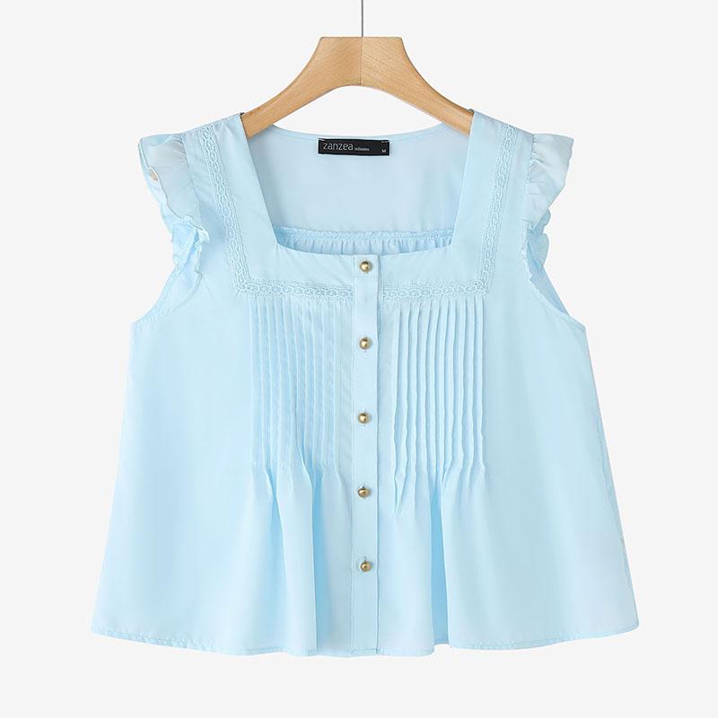 

ZANZEA Women Summer Round Neck Casual Sleeveless Patchwork Tank Tops 3XL