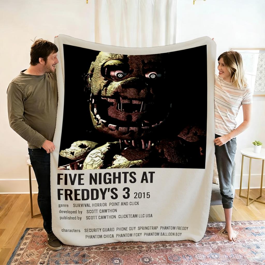 Fnaf Five-nights-At-Freddys Children Warm Soft Anime Blankets for Sofa Bed Cover Blanket Suitable for Birthday Souvenir Gifts