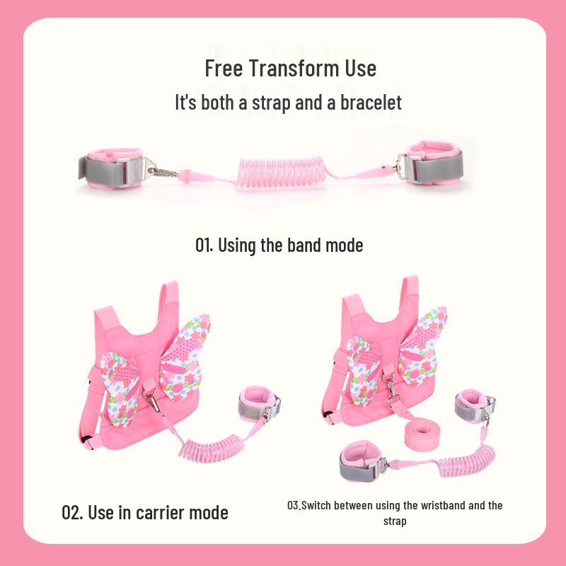 Child Safety Anti-Lost Strap with Traction Rope and Wristband