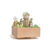 Ohye Children's Educational Rotating Wooden Handicraft Music Box Toy with Theme Scene Musical Instruments Unisex 6-Piece